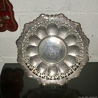 Front view of sterling plate showing full design