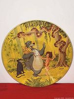 Side One of Jungle Book picture disc showing Baloo, Mowgli, Bagheera and Kaa