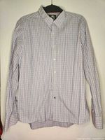 Front view of long-sleeve striped English Laundry shirt