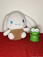 Group shot showing Cinnamoroll plush and Keroppi door chime together