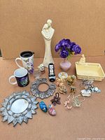 Group shot of all items on cardboard backdrop