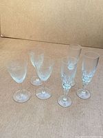 Full set of six stemmed glasses
