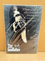 Front view of sealed metal sign showing design and size