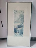 Full view of framed lithograph