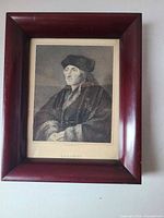 Front view of framed Erasmus portrait print