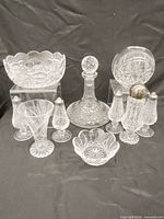 Group shot showing all nine Waterford crystal pieces