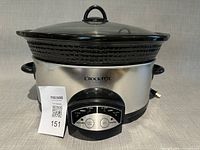 Front view of Crock-Pot SC61 slow cooker fully assembled with lid