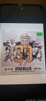 Front view of Ryan Miller #30 limited edition Buffalo Sabres commemorative plaque