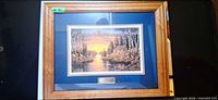 Front view of framed print showing full artwork, mats and frame