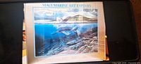 Front view of framed Maui Marine Art Expo ’85 poster print