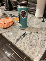 Full view of countertop surface installed on base cabinets