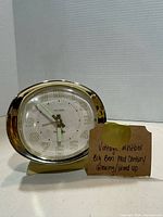 Front view of Westclox Big Ben clock showing dial, bezel, pedestal base