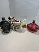 All four decorative items grouped together