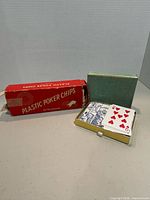 Poker chip box and two decks in case