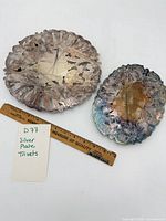 Top view of both trivets with ruler for scale