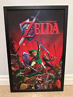 Front view of framed The Legend of Zelda battle art print