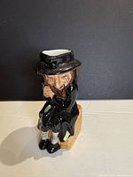 Front view of Fagin Toby jug showing facial details and seated pose