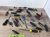 Top view of all screwdrivers spread out