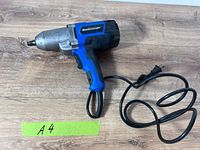 Full view of Mastercraft corded impact wrench with cord
