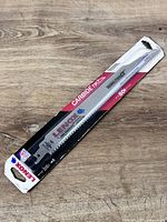 Full view of sealed Lenox 12 in carbide-tip reciprocating saw blade package