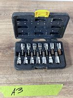 Open case showing full set of sockets