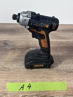 Left profile of Worx impact driver with battery attached