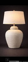 Front view of ribbed beehive lamp with shade