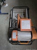 Overhead view showing motor label and tray