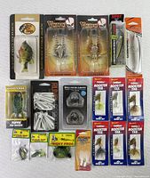 Overall view showing all 18 packaged lures