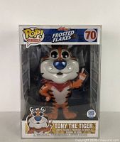 Front view of boxed 10-inch Tony the Tiger Funko Pop showing figure and label