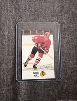 Front view of 1988-89 Esso All-Stars Bobby Hull hockey card in plastic holder