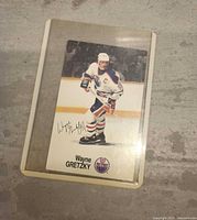 Front of Wayne Gretzky Esso NHL All-Star hockey card in plastic sleeve