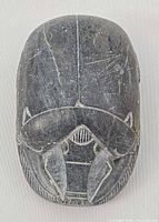 Top view showing carved head, wing casing and overall shape