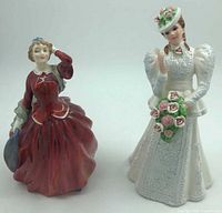 Royal Doulton and Schmid figurines front view