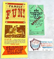 Front view of brochure, ticket, invitation card