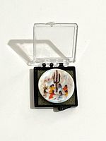 Front view of miniature plate inside display box