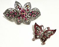 Both rhinestone pieces front view