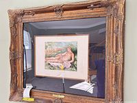 Full view of framed print in ornate gilt frame