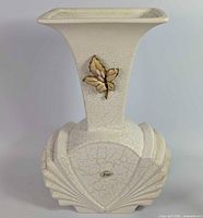 Full view of ceramic vase showing shape and glaze