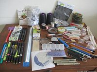 Full lot overview on table showing majority of items