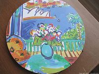 Top view of trivet showing colorful Sydney Opera House illustration