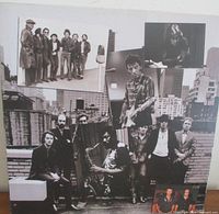 Front of album sleeve showing collage of band photos