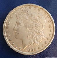 Obverse of 1885 Morgan dollar