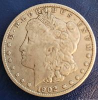 Obverse view showing Liberty profile and 1902 date