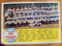 Front view showing Dodgers team photo, card title and roster caption