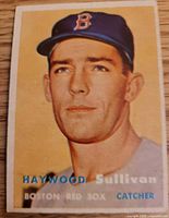 Front of 1957 Topps Haywood Sullivan card showing portrait and text