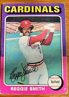 Front view of 1975 Topps Reggie Smith card
