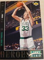 Front of Larry Bird Upper Deck Basketball Heroes card