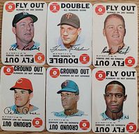 Fronts of all six 1968 Topps Baseball Game cards