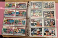 Binder pages showing multiple 1988 Topps Big Baseball cards front and back